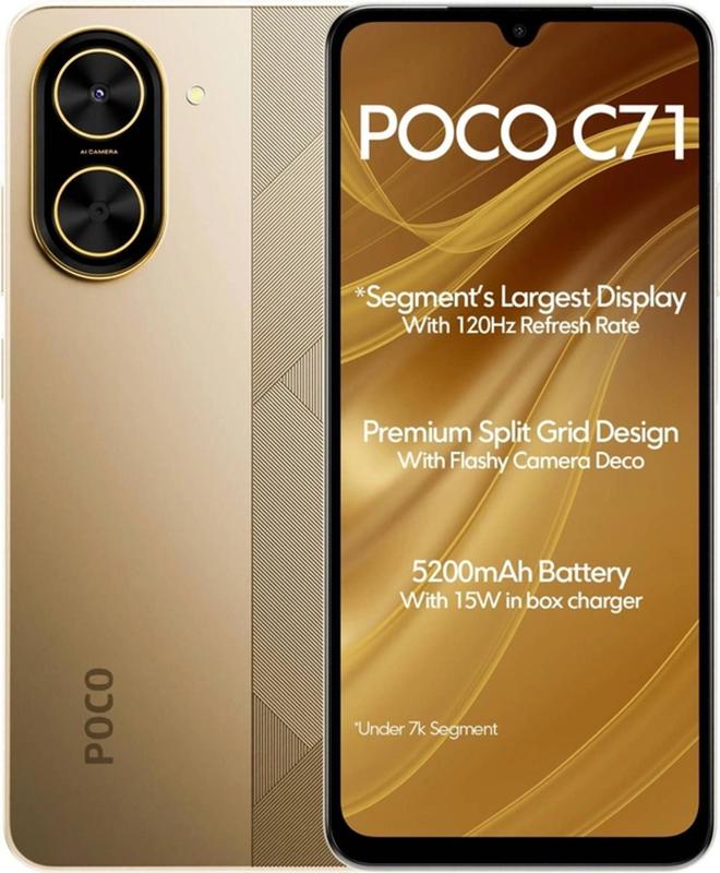 POCO C71 ゴールド Smartphone Celular C71 128Gb 4Gb RAM - Gold - Poco